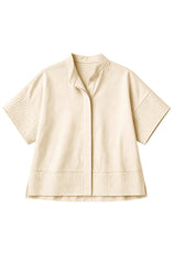 Womens Beige Cropped Short Sleeve Shirts| CicyBell