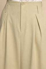 Women Beige Pleated Midi Skirt | CicyBell