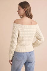 Womens Beige Off Shoulder Cardigan | CicyBell