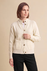 Womens Beige Chunky Sweaters Cardigan | Cicy Bell