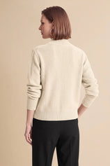 Womens Beige Chunky Sweaters Cardigan | Cicy Bell