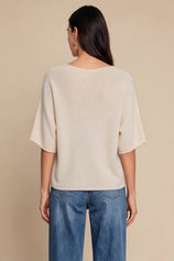 Cicy Bell Womens Beige Half Sleeve Sweaters