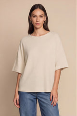 Cicy Bell Womens Beige Half Sleeve Sweaters
