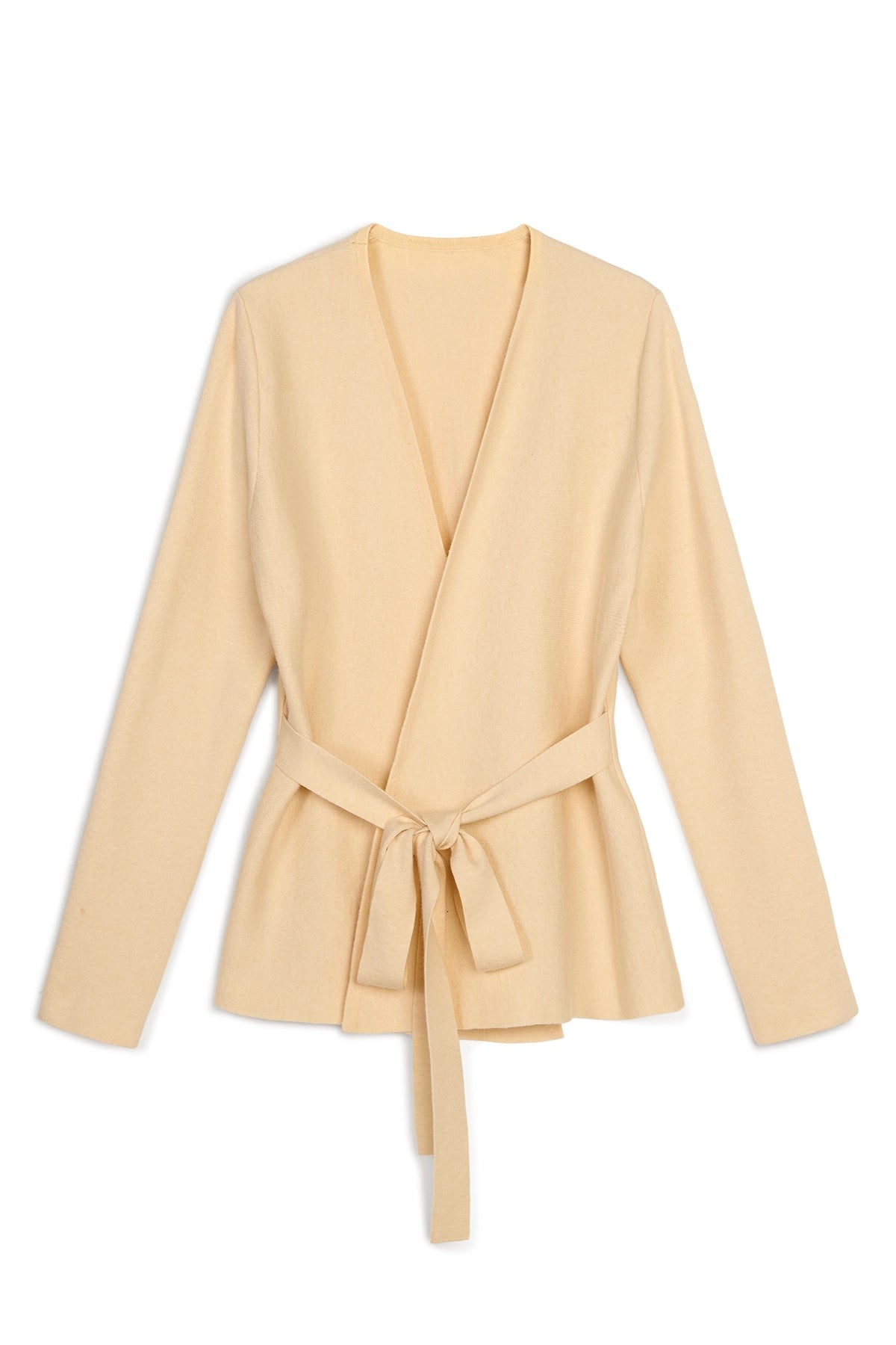 Womens Beige Belted Cardigan Sweater | CicyBell
