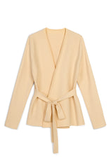 Womens Beige Belted Cardigan Sweater | CicyBell