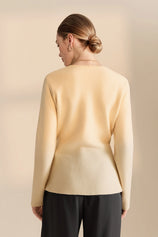 Womens Beige Belted Cardigan Sweater | CicyBell