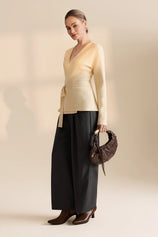 Womens Beige Belted Cardigan Sweater | CicyBell