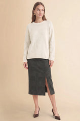 Womens Beige Long Sleeve Sweater | Cicy Bell