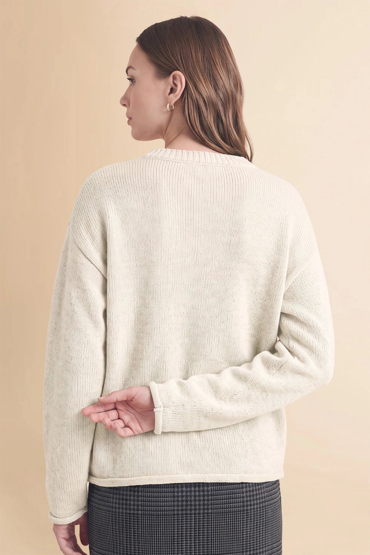Womens Beige Long Sleeve Sweater | Cicy Bell