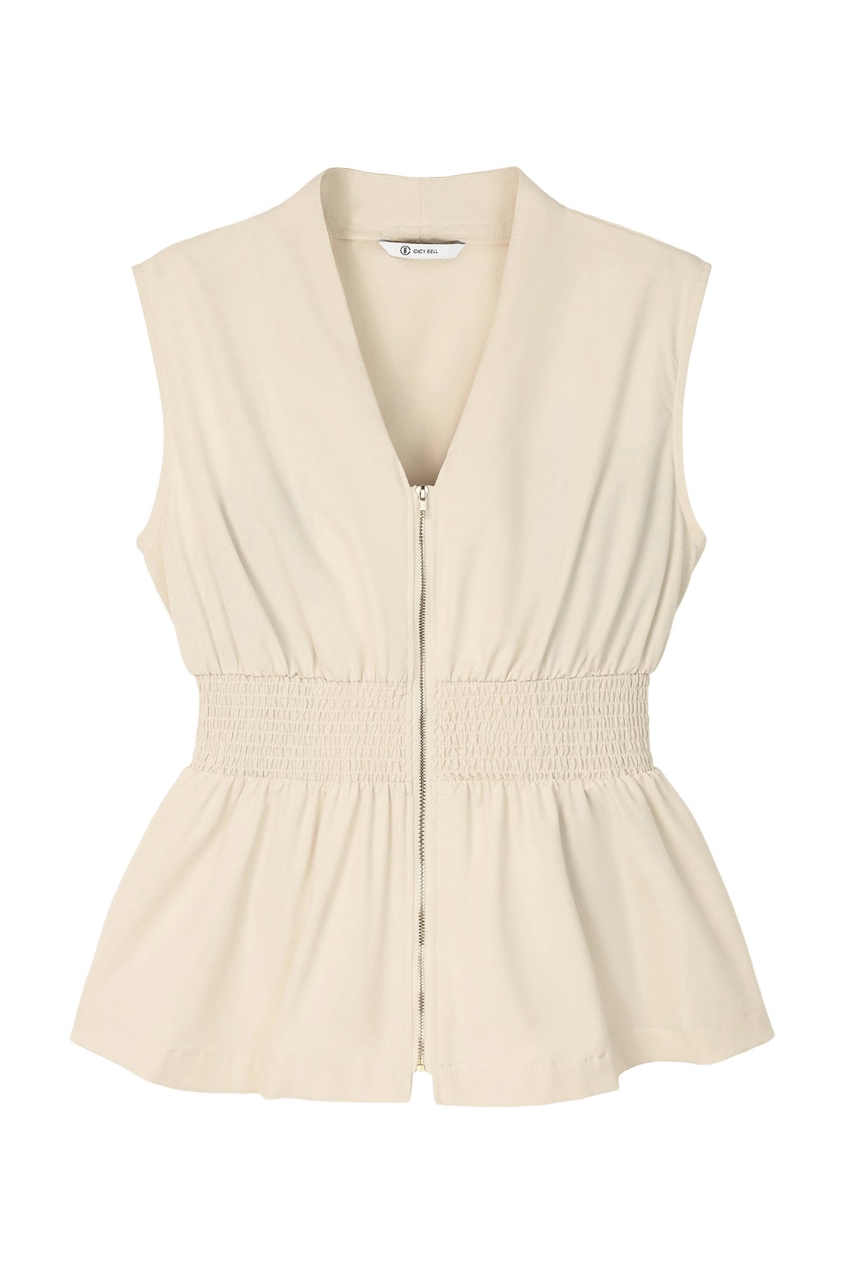 Womens Beige Summer V Neck Tank Tops | CicyBell