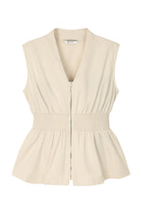 Womens Beige Summer V Neck Tank Tops | CicyBell