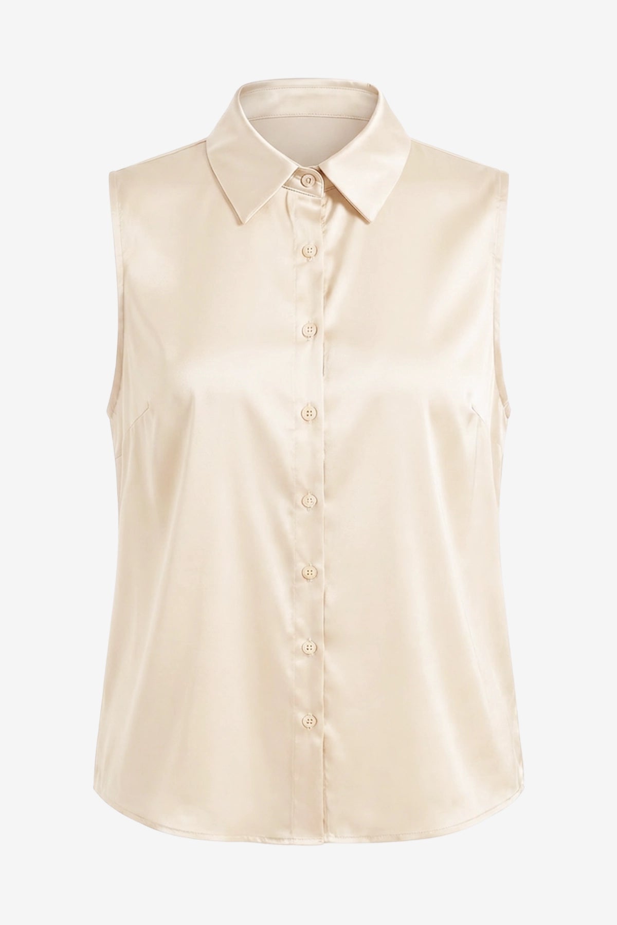 Womens Beige Summer Satin Tank Tops | CicyBell