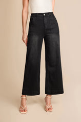 Womens Black Baggy Wide Leg Jeans | CicyBell