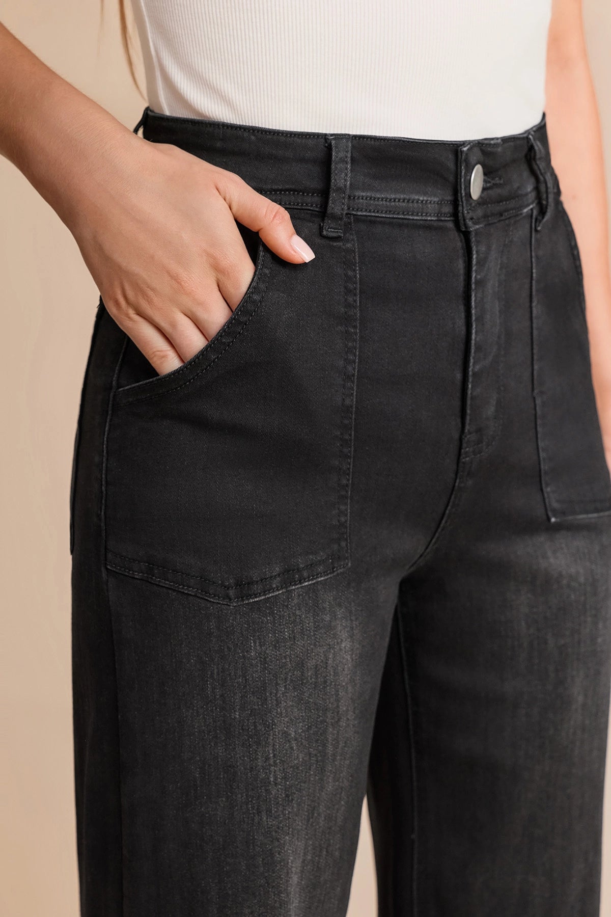 Womens Black Baggy Wide Leg Jeans | CicyBell