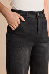 Womens Black Baggy Wide Leg Jeans | CicyBell