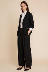 Womens Black Long Sleeve Sweater Blazer | CicyBell