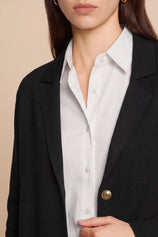 Womens Black Long Sleeve Sweater Blazer | CicyBell