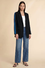 Womens Black Color Block Blazer | CicyBell