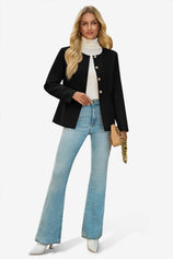 Cicy Bell Womens Black Business Blazers