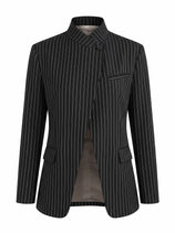 Womens Black Professional Striped Blazer | CicyBell