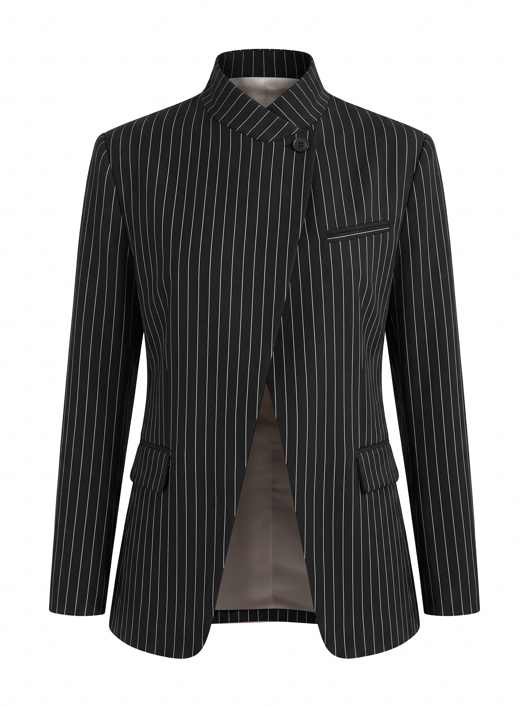 Womens Black Professional Striped Blazer | CicyBell