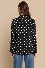Womens Black Professional Polka Dot Blazer | CicyBell