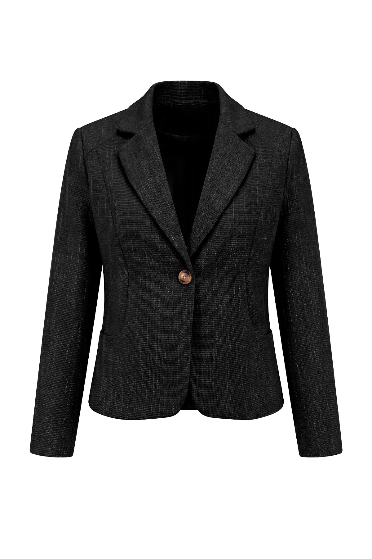 Womens Black Collared Cropped Blazers | CicyBell