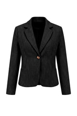 Womens Black Collared Cropped Blazers | CicyBell