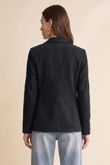 Womens Black Faux Suede Blazers| CicyBell