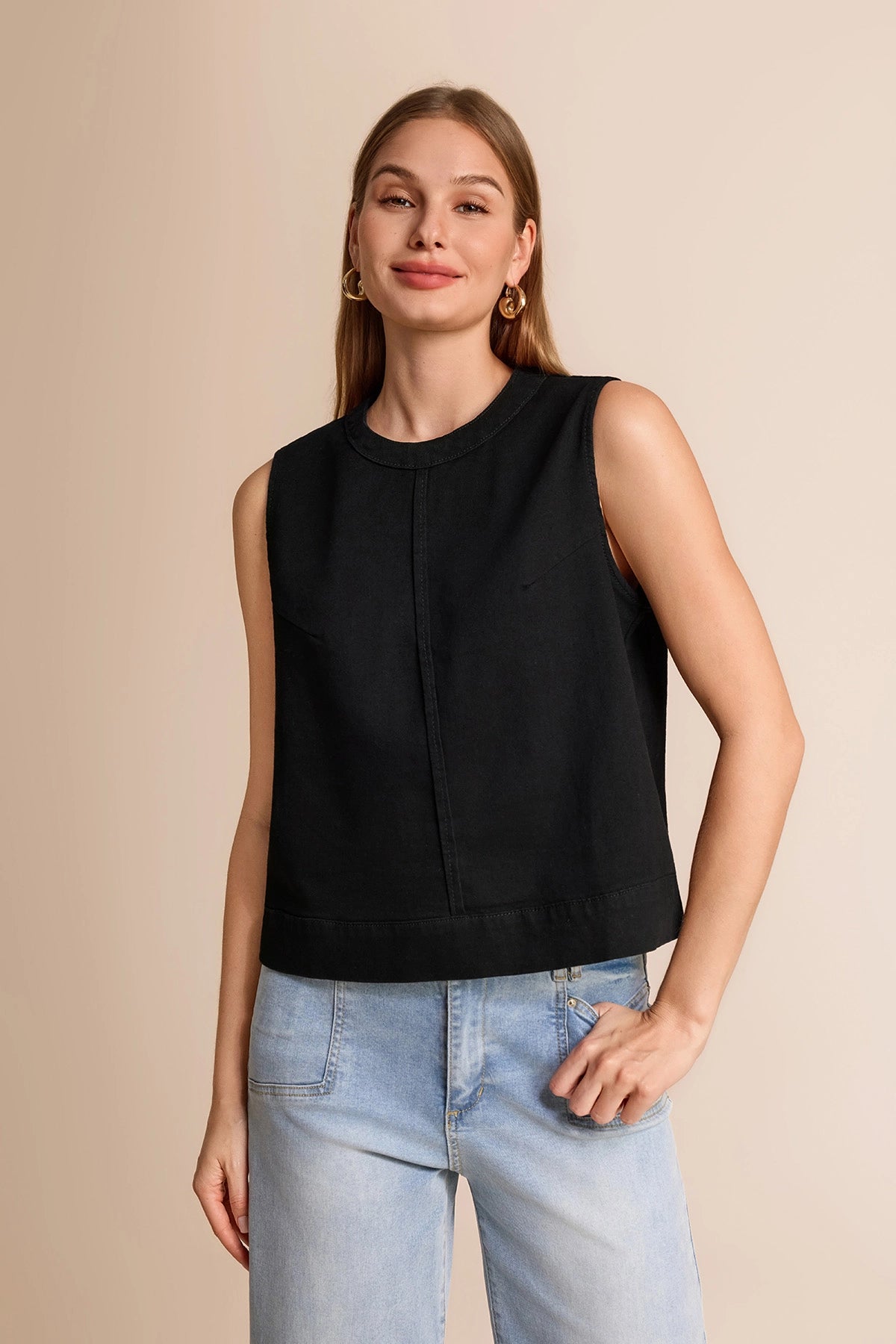 Womens  Black Denim Vest | CicyBell