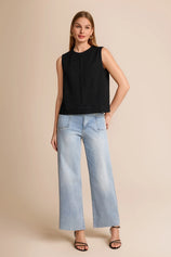 Womens  Black Denim Vest | CicyBell