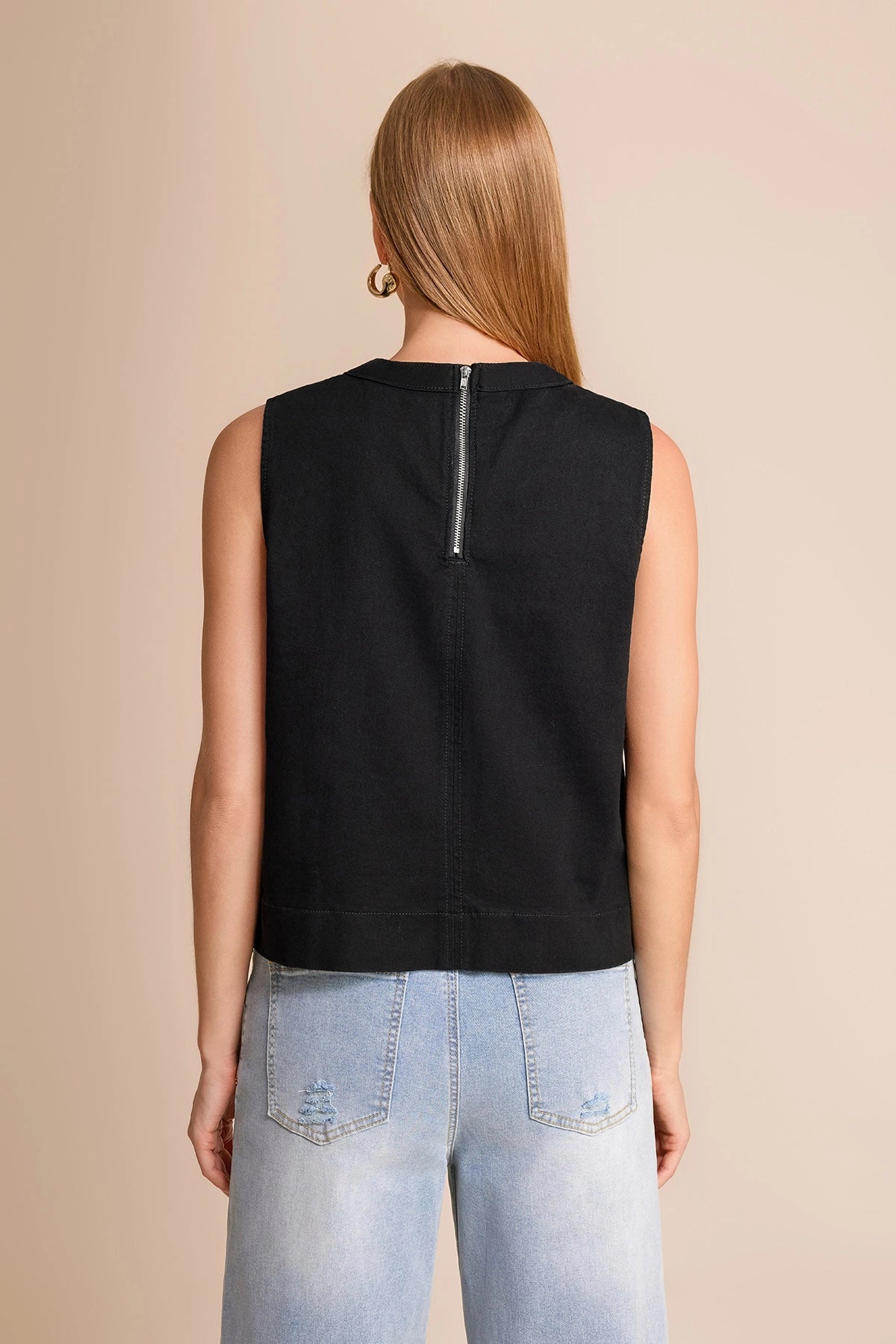 Womens  Black Denim Vest | CicyBell