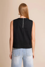 Womens  Black Denim Vest | CicyBell