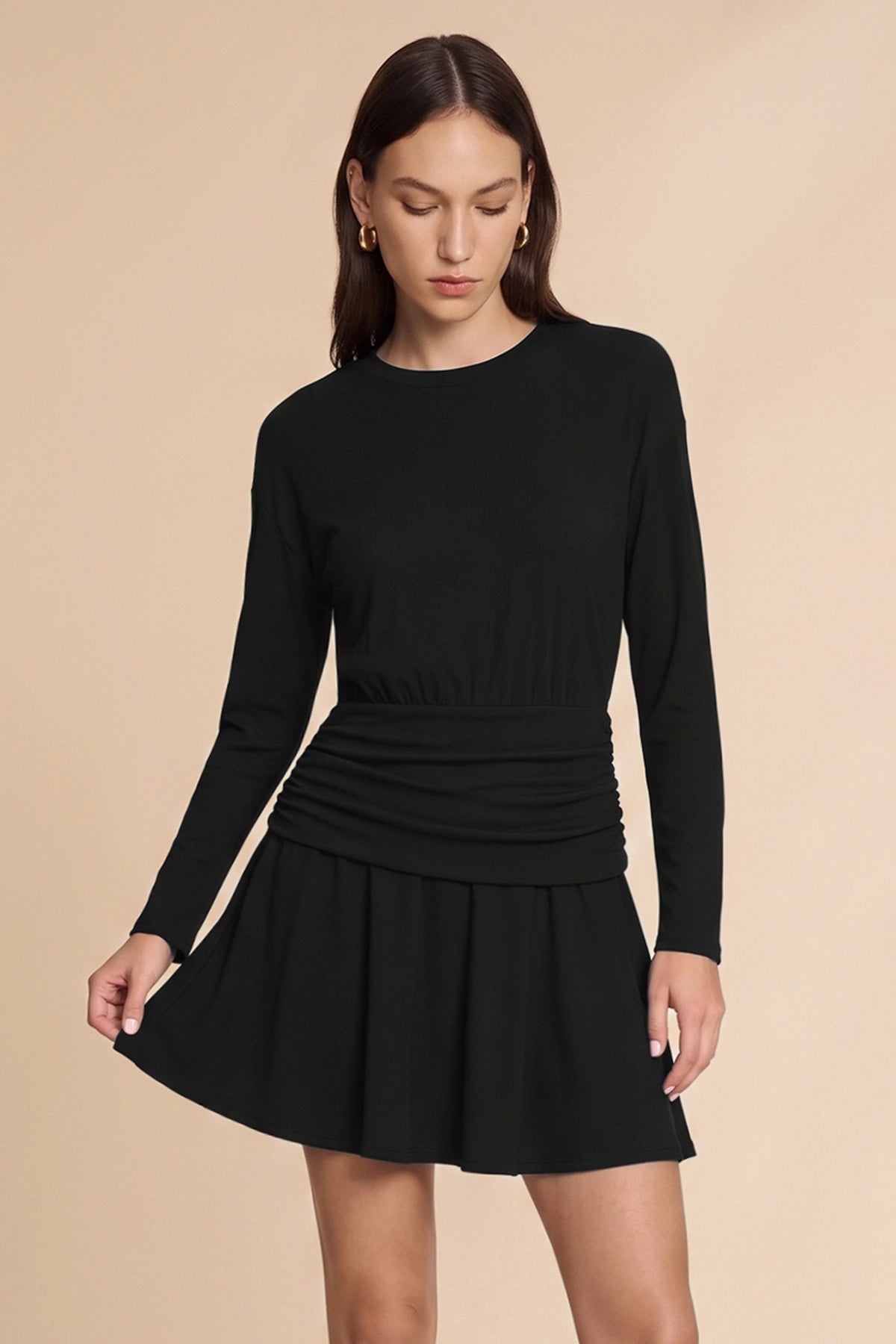 Womens Black A-Line Sweater Dresses | CicyBell