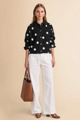 Womens Black Polka Dot Denim Jacket | CicyBell