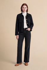 Womens Black Faux Suede Leather Jacket | CicyBell