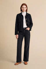Womens Black Faux Suede Leather Jacket | CicyBell