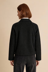 Womens Black Faux Suede Leather Jacket | CicyBell