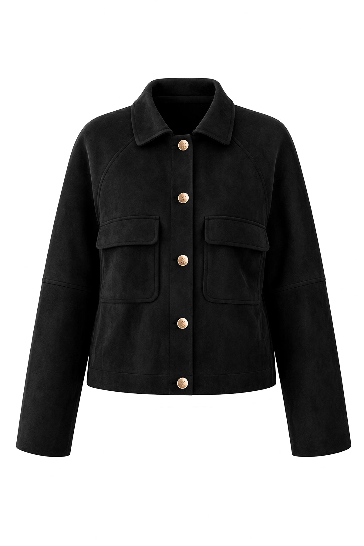 Womens Black Faux Suede Leather Jacket | CicyBell
