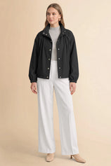 Womens Black Cropped Bomber Jackets | CicyBell