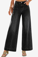 Womens Black Baggy Wide Leg Jeans | CicyBell