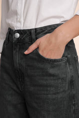 Womens Black Baggy Barrel Jeans | CicyBell
