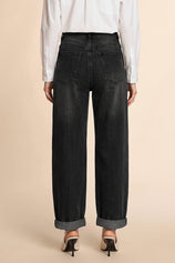 Womens Black Baggy Barrel Jeans | CicyBell