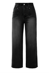Cicy Bell Womens Black Straight Leg Jeans