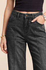 Womens Black High Waisted Baggy Jeans | CicyBell