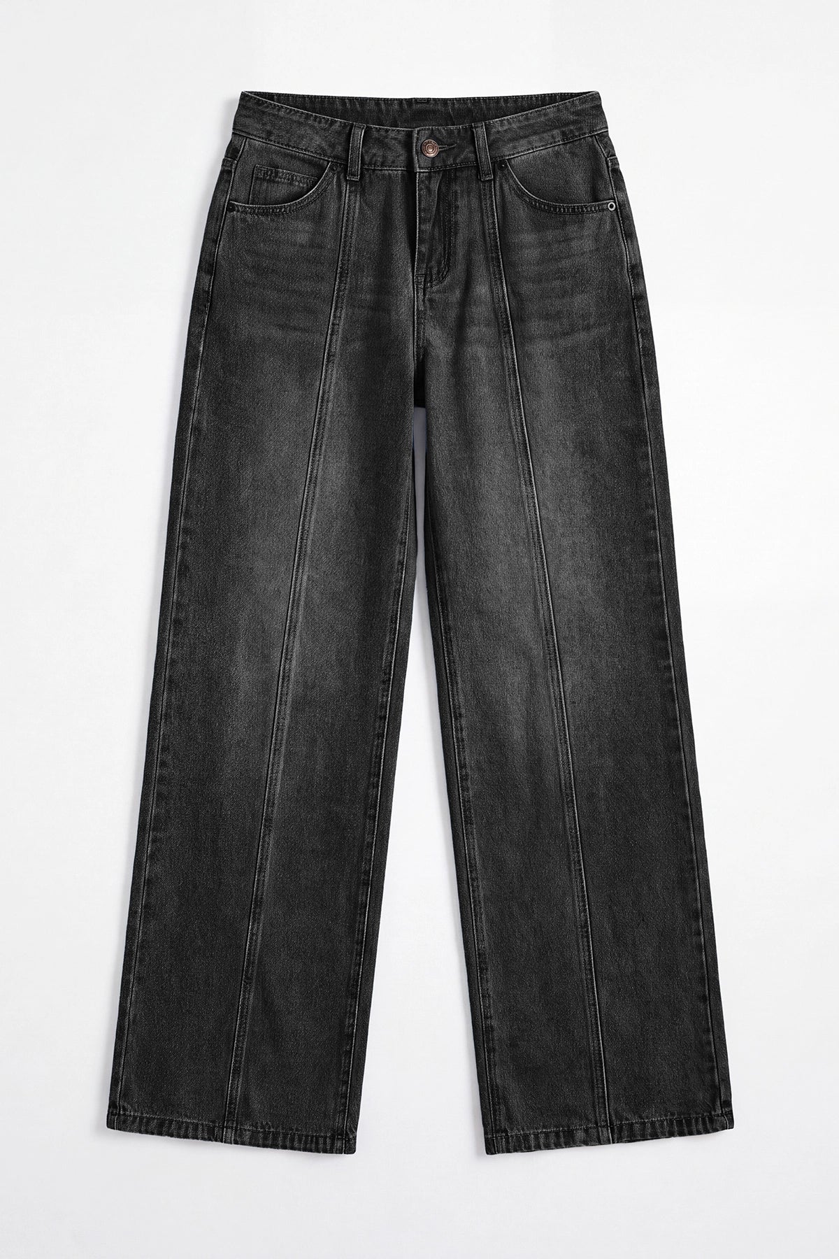 Womens Black High Waisted Baggy Jeans | CicyBell