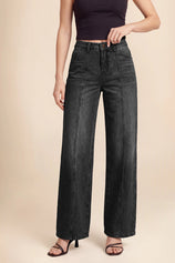 Womens Black High Waisted Baggy Jeans | CicyBell