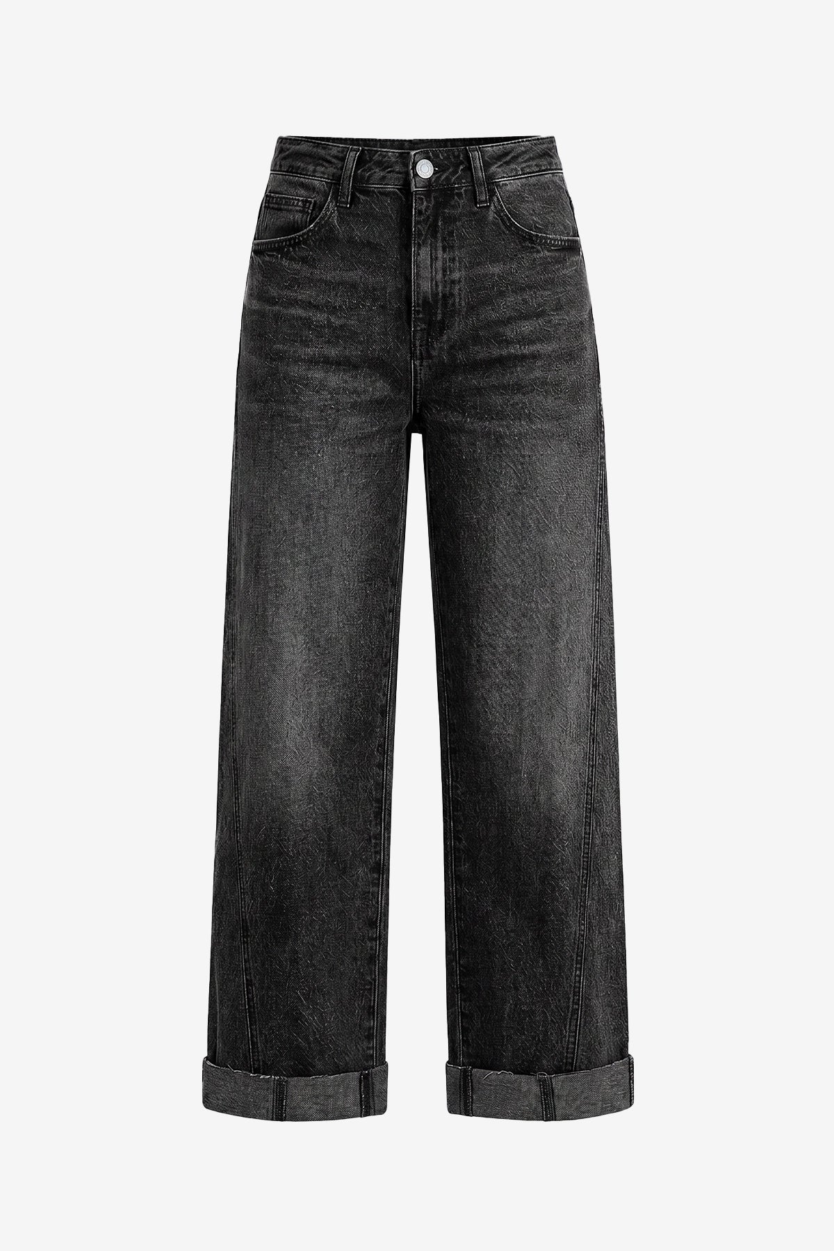 Womens Black Cropped High Waisted Jeans | CicyBell