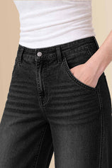 Womens Black Baggy Wide Leg Jeans | CicyBell
