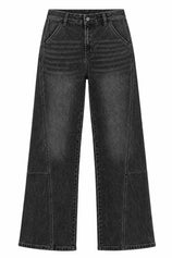 Womens Black Baggy Wide Leg Jeans | CicyBell